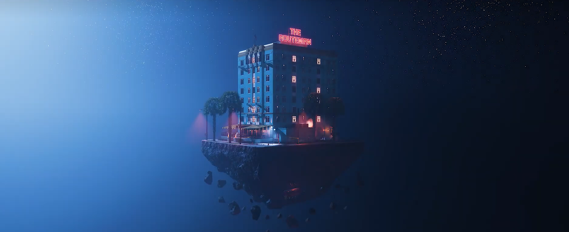 在 Maya、Substance 3D 和 UE5 中创建夜间酒店立体模型