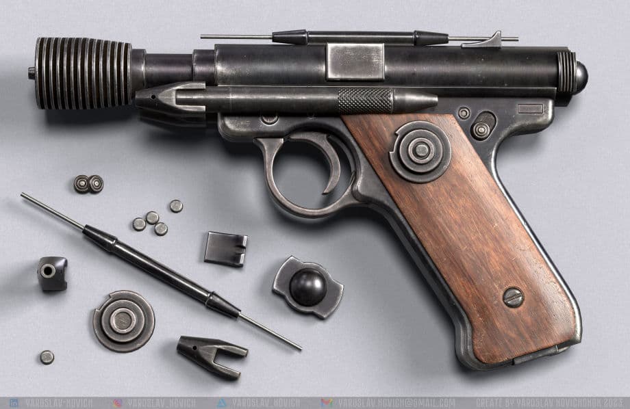 使用Maya和Substance 3D Painter创建《星球大战》DT-12重型手枪