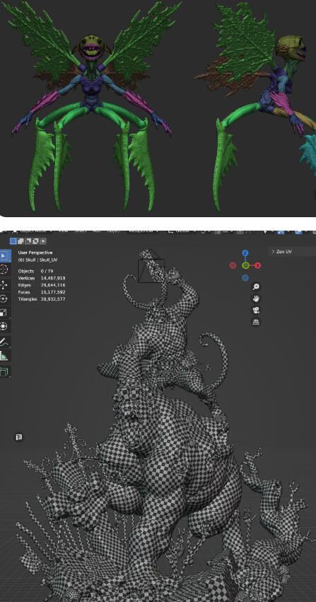 blender建模之地狱男爵UV设置