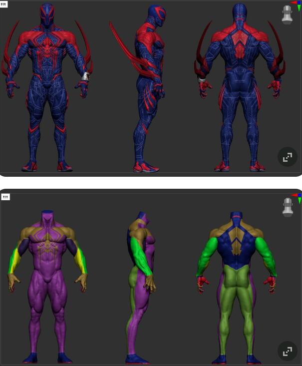 蜘蛛侠2099zbrush建模外观造型设计