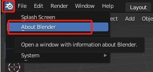 Blender查看版本号方法