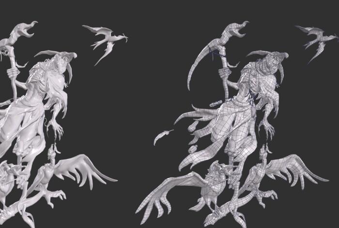 鬼鸦恶魔3d角色建模烘焙贴图作为纹理的基础