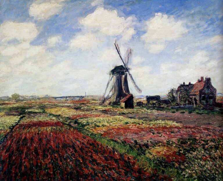 克劳德·莫奈的画作《郁金香田与莱金斯堡风车》