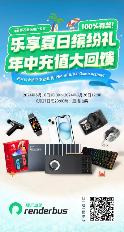 瑞云渲染动画年中充值活动