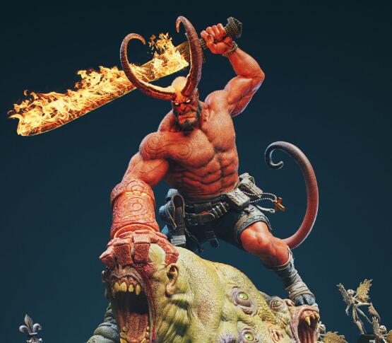 在 Blender、ZBrush和Substance 3D Painter 中创建炫酷的地狱男爵立体模型
